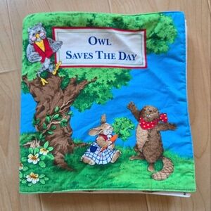 Vintage 1990s handmade cloth book Owl Saves The Day